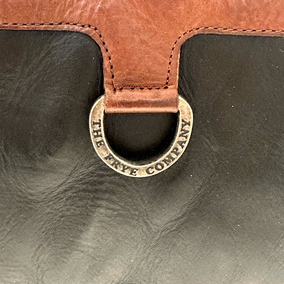 Frye Melissa Logo Monogrammed Black Brown Leather Knee High Boots - Picture 4 of 7